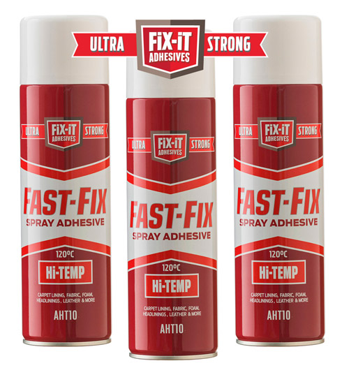 12 Cans of Fast Fix High Temp AHT10 Spray Adhesive x 500ml